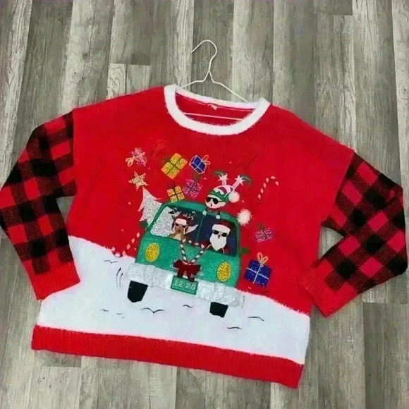 💜 🎄 XXL Light Up Ugly Christmas/Holiday Sweater A - Picture 1 of 2
